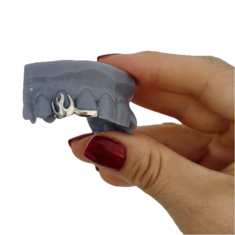 2 teeth Flame Grillz Z313