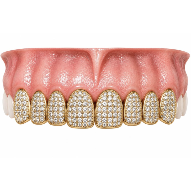 8 Teeth Iced Out Swarovski  Grillz Z315