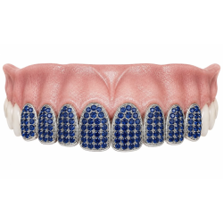 8 Diş Iced Out Safir Swarovski  Grillz Z316