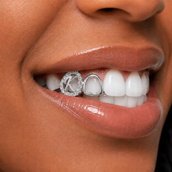 2 diş Harfli ve Swarovski Grillz Z348
