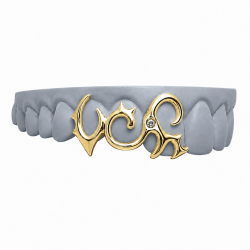 3 diş Swarovski Taşlı Çizgi Grillz Z352