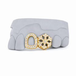 2 Diş Taşlı Kar Tanesi Swaorovski Grillz Z369