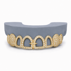 8 Teeth Swarovski Iced with Star Grillz Z379