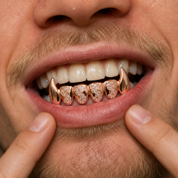 6 Diş Swarovski Taşlı Dolar Vampir Grillz Z382