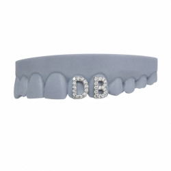 2 Teeth Swarovski Initial Grillz Z384