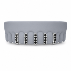 5 teeth Black Swarovski Bar Grillz Z386