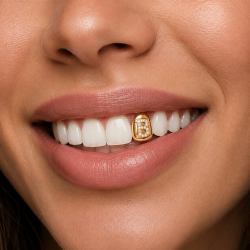 Initial with Swarovski Grillz Z398