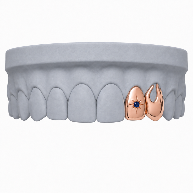 2 Teeth Star with Swarovski Grillz Z400