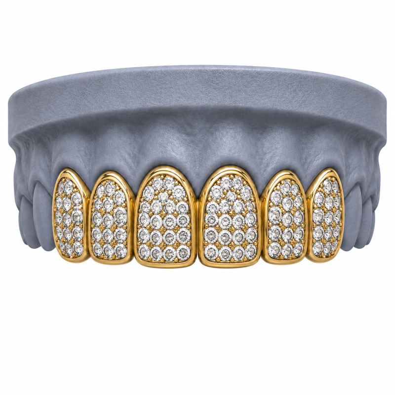 6 Diş Swarovski Taşlı Grillz Z402